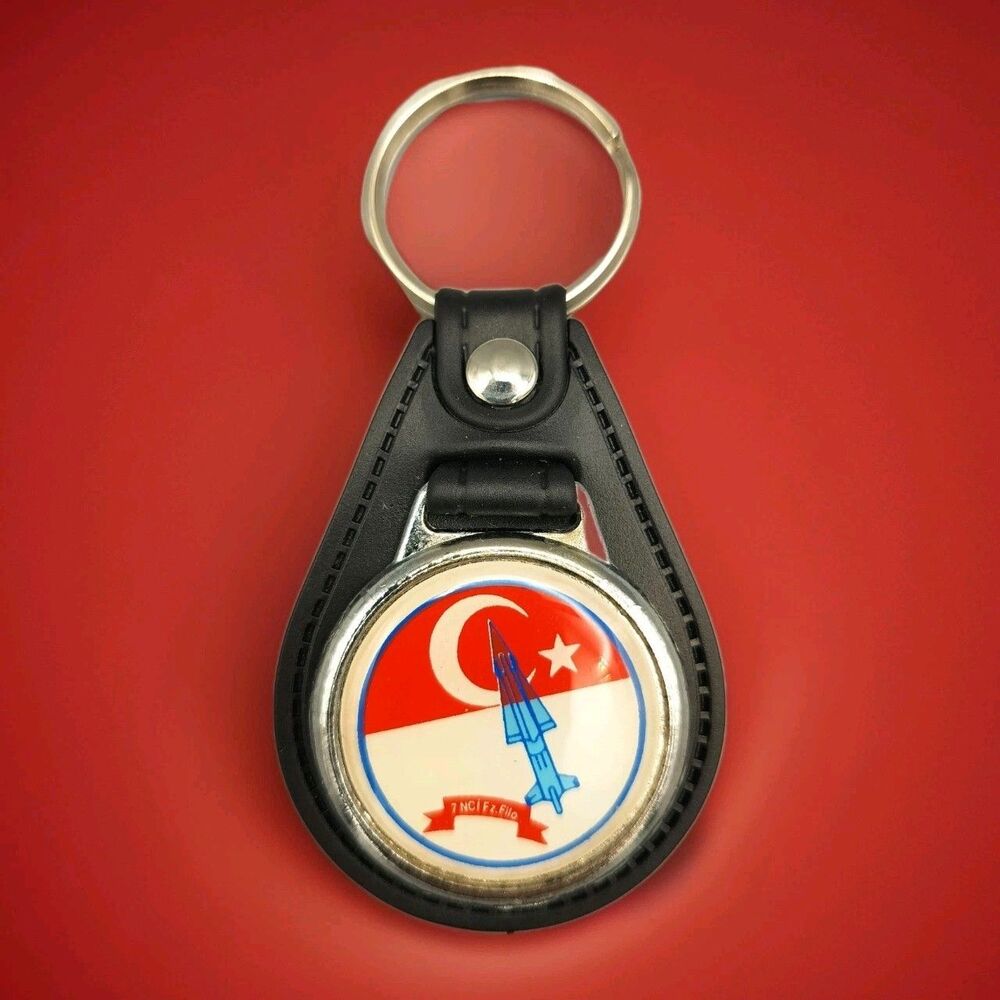 Turkish Air Force 7th Fz Filo Keychain Vintage Missile Emblem Fob